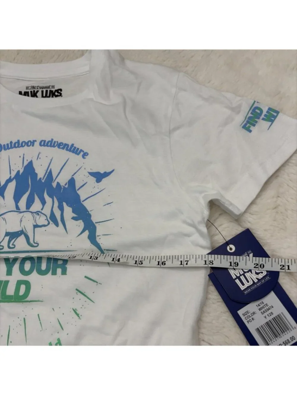Muk Luks Boys NWT Find You Wild Tee 14/16 Outdoor Hiking